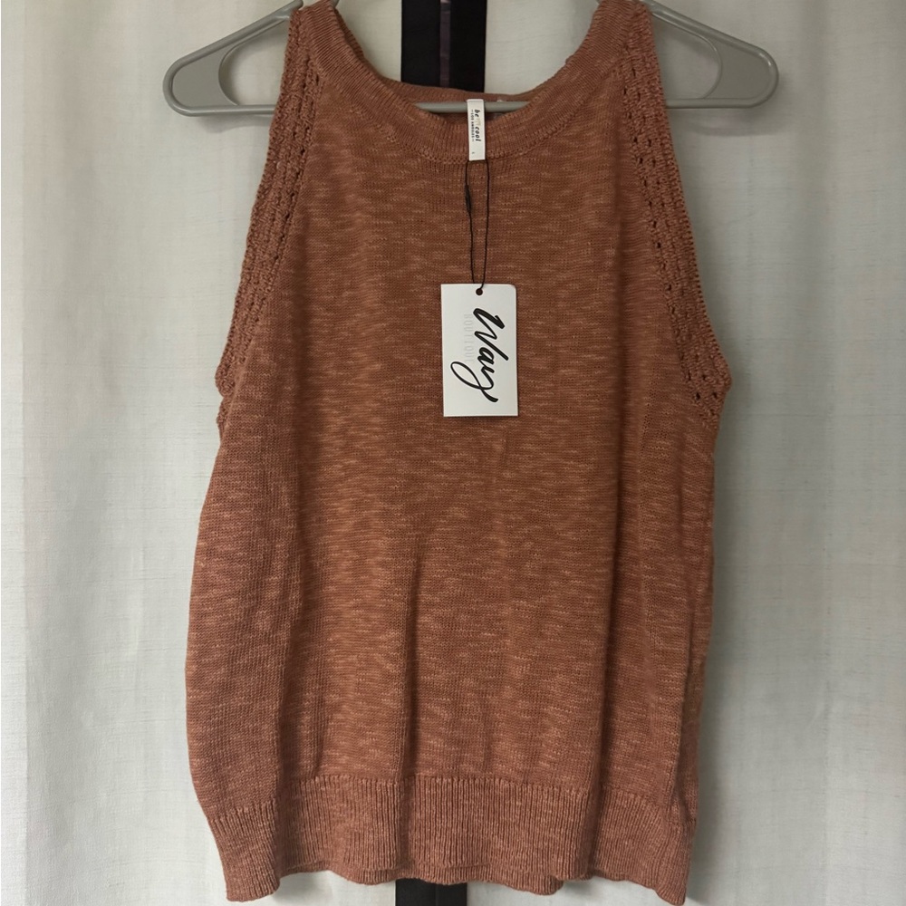 BE COOL Women's Tan Knit Tank Top - Picture 1 of 5